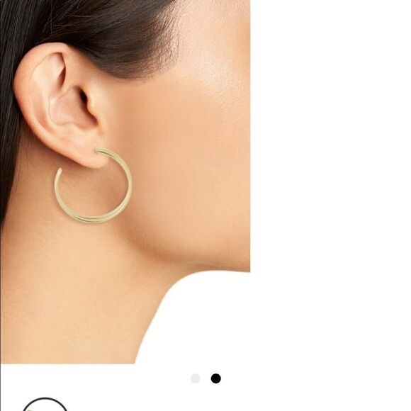 💼🎁Argento Vivo Gold Plated Hoop Earrings - Picture 3 of 4
